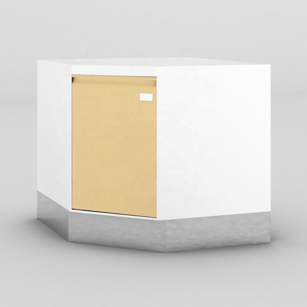 High Visibility Stainless Steel Hospital Polygonal Corner Cabinet with Baseboard Easy Access Medical Storage for Workshops