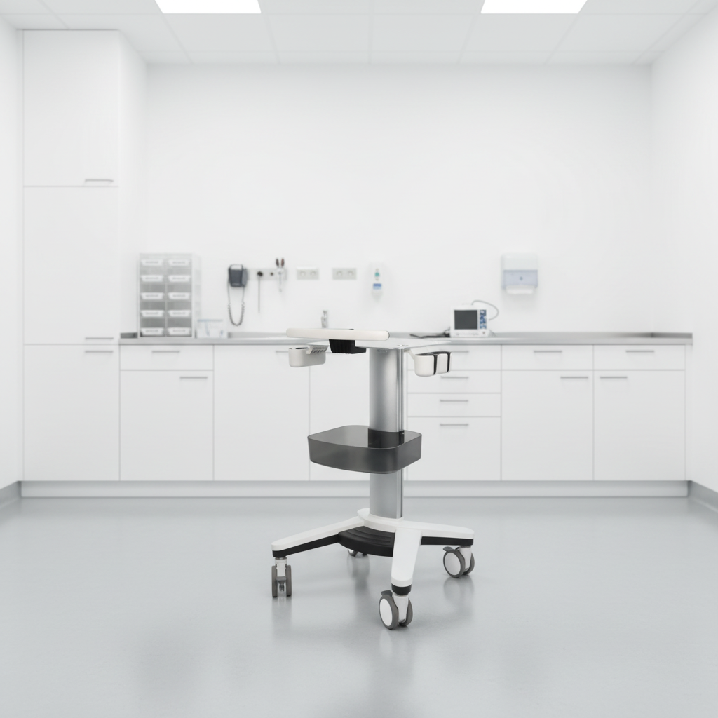 High Quality All-In-One VESA Hospital Trolley Optimal Height-Adjustable Mobile Medical Workstation for Dental Hotels Modern