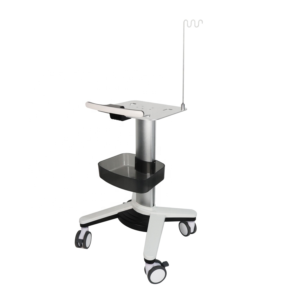 All One VESA Modern Hospital Trolley Height Adjustable Mobile Medical Laptop Cart Cable Winder Storage Arm Dental Dining