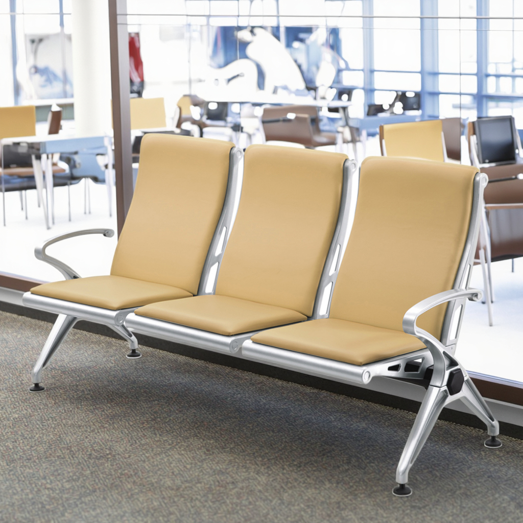 Modern Waiting Room Chairs PU Leather Armrest Multifunction Dining Gym Lobby Conference Reception Guest Seating Clinics Airports