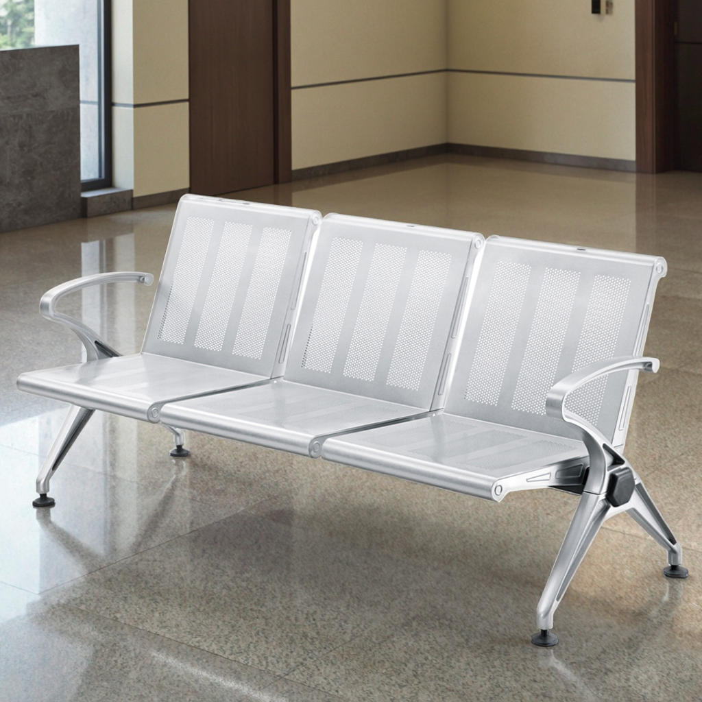 Modern Stainless Steel Multifunction Armchair 5-Year Warranty for Waiting Rooms 1-3 5 Seats for Airport Hospital School Gym Use