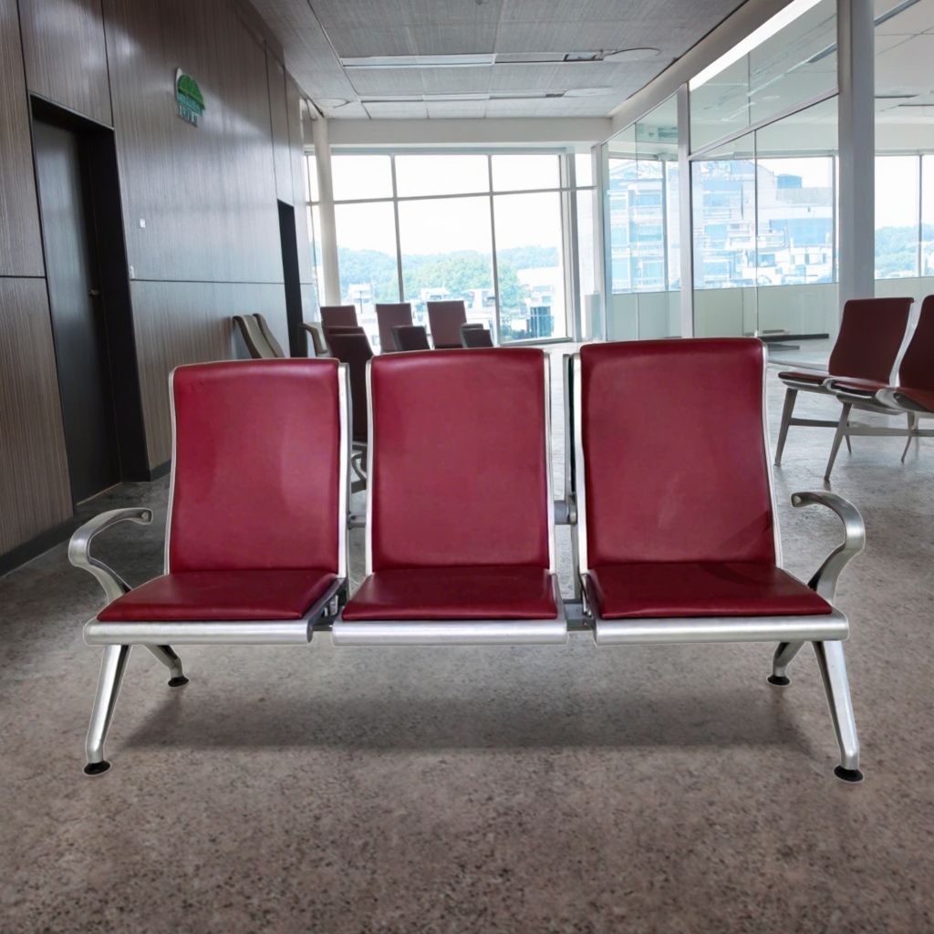 Modern PU Leather3 Seat Armrest Waiting Room Chairs for Dining Lobby Conference Reception Guest Seating Clinics Barber Salons