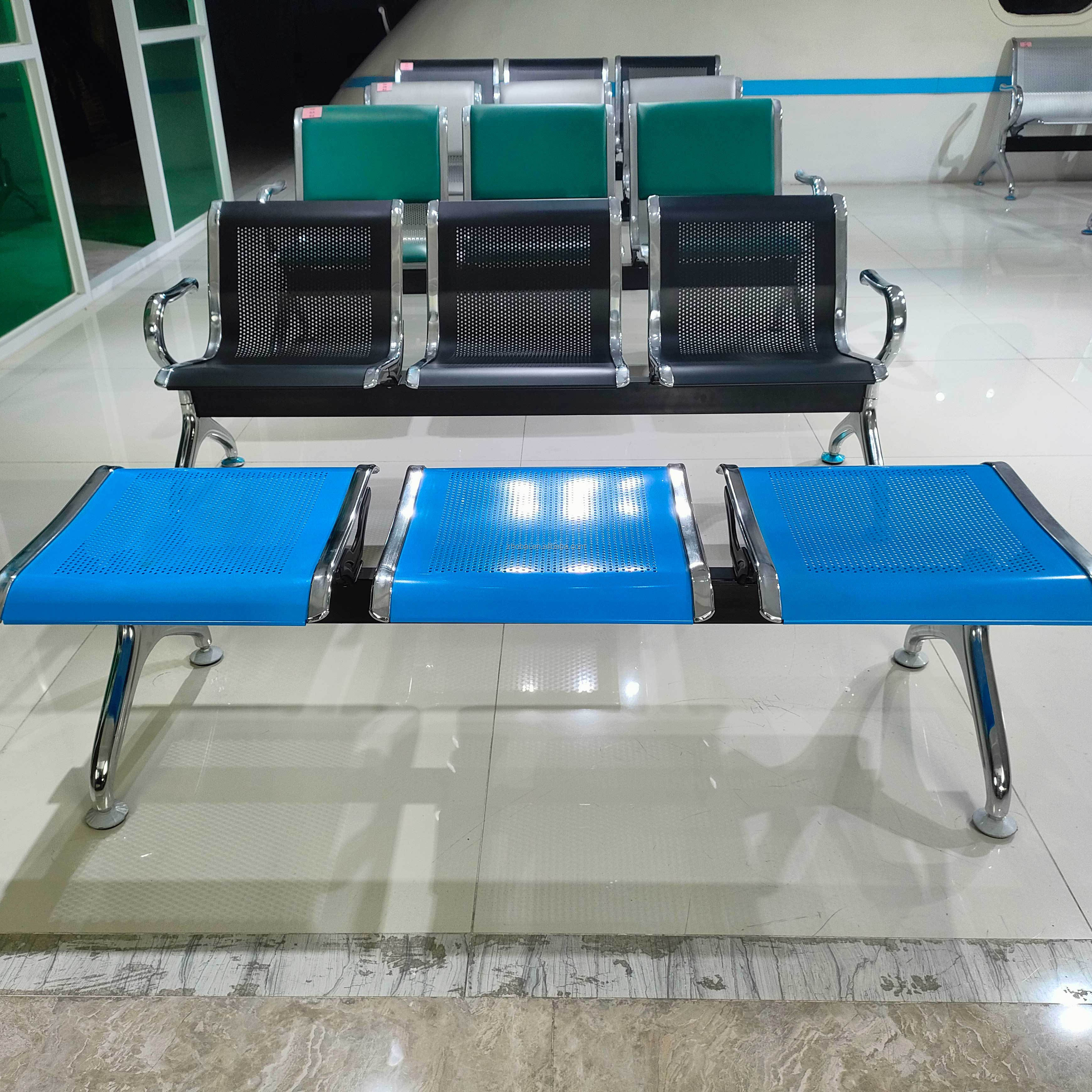 High Quality Customized 3 Seat Stainless Steel Infusion Chair for Hospitals Schools Gyms-Modern Design Indoor Waiting Room