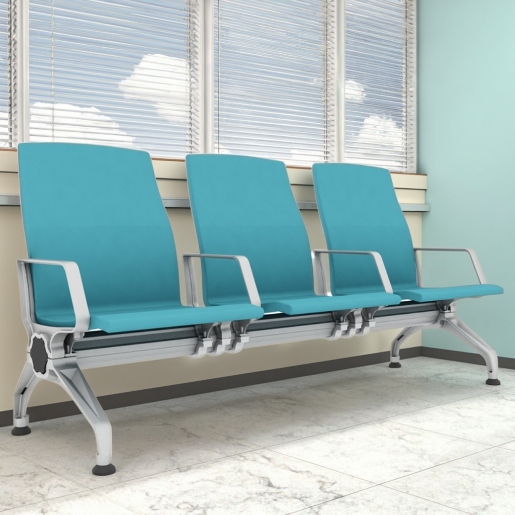 Customized High Quality 3 Seat Modern Commercial PU Hospital Waiting Chairs School Gym Public Areas Chair 5-Year Warranty