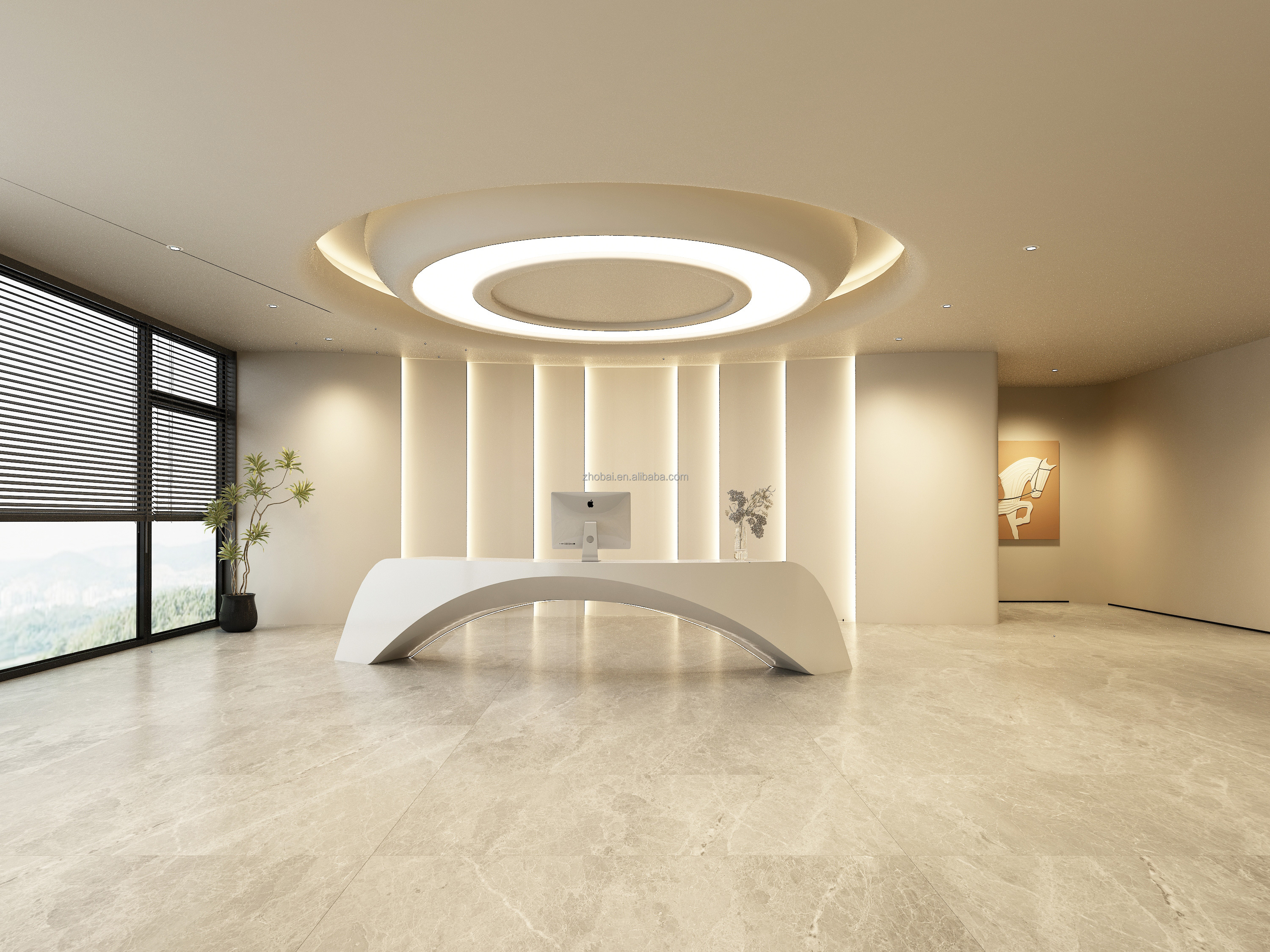 High Quality Custom Made LED Reception Desk Luxury Coffee Bar Design for Beauty Salon & Hotel & School & Gym Use
