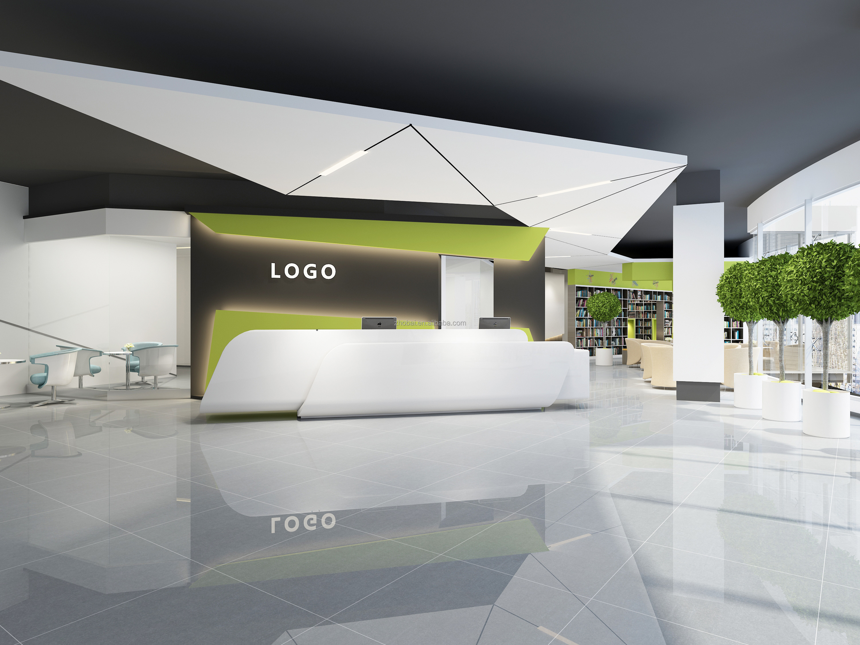 Custom Made Luxury Coffee Bar Reception Desk High Quality LED Design for Beauty Salons Hotels Schools Gyms-Durable Modern Style