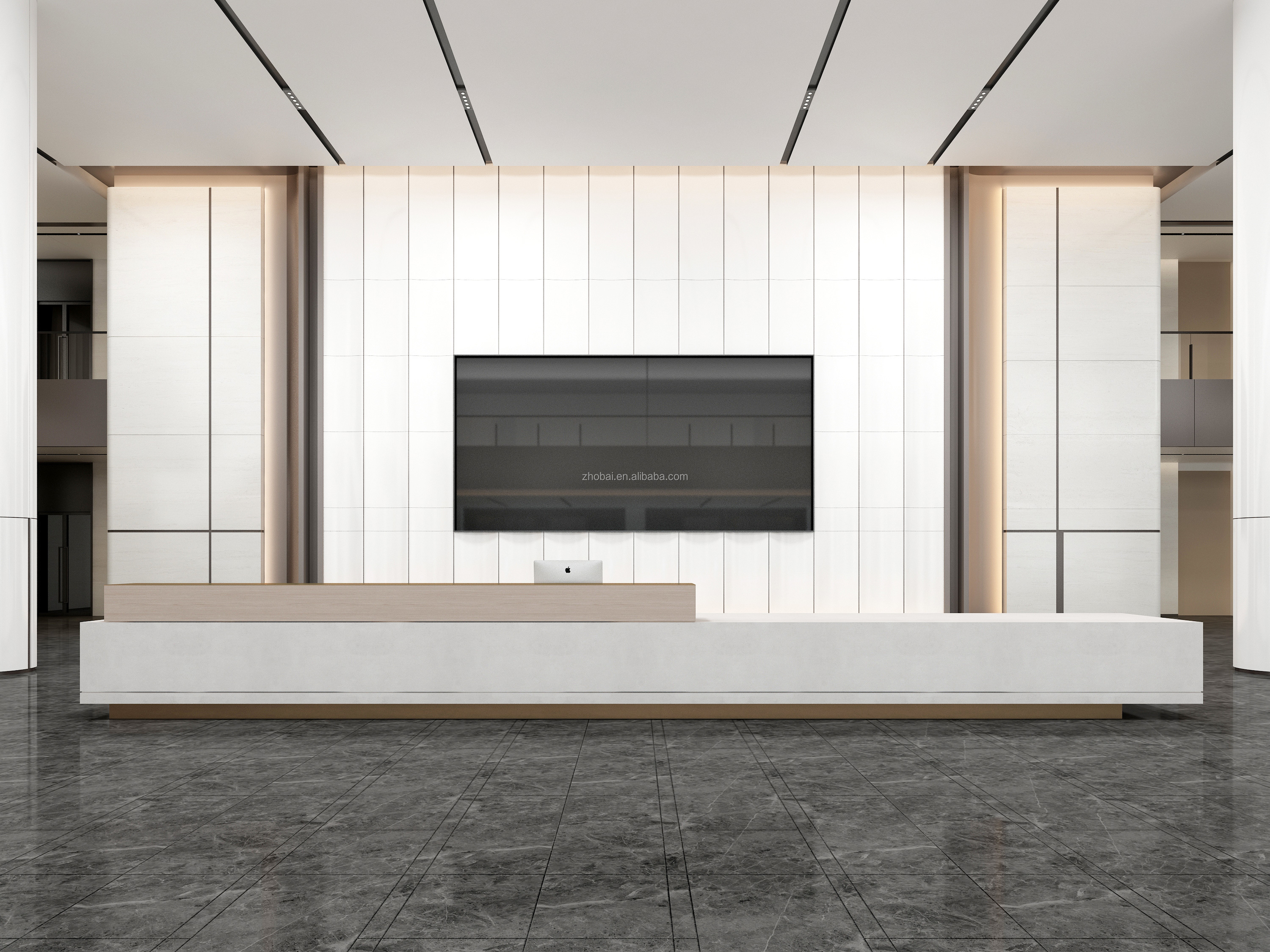 Luxury Customizable Reception Counter Desk for Hotels Salons Offices Schools Gyms & Hospitals LED Light Free Design Installation