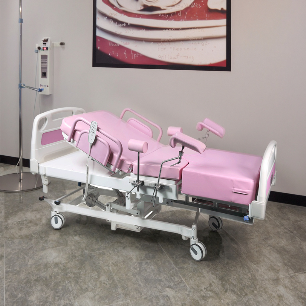 Adjustable Metal Gynecological Electric Birth Bed Leg Rest Modern Design for Maternity Delivery Hospital Furniture School Use