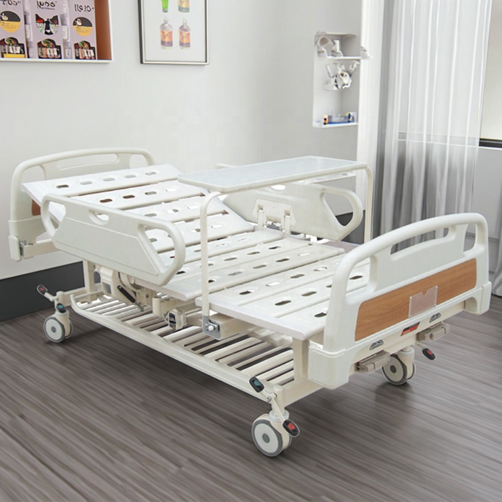 Manual Crank Modern Hospital Bed PP Headboard Adjustable Backrest Infusion Foldable Multi-Function Medical Patient Gym School