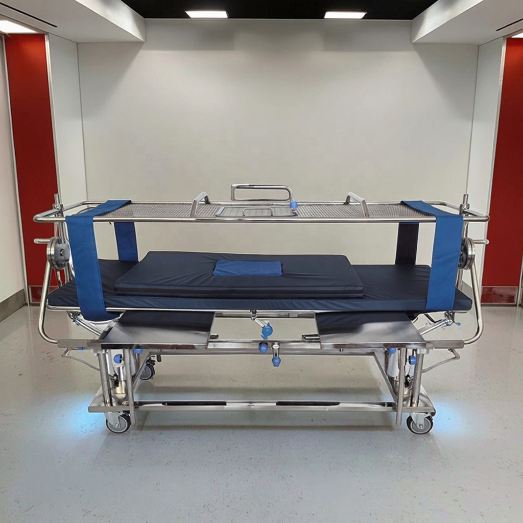 Durable and Stable 360 Flip Over Adjustable Foldable Modern Hospital Bed with Four Wheels for Burn Patients