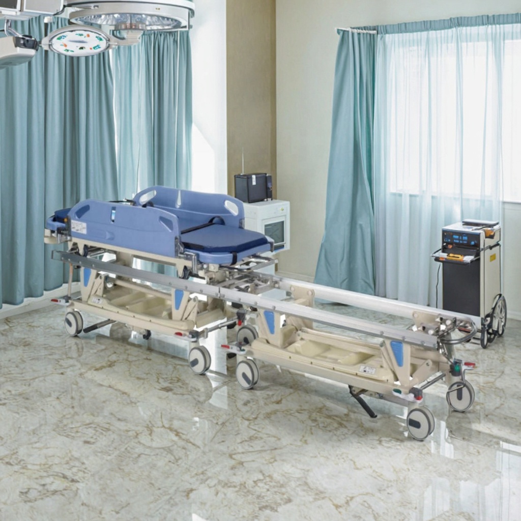 Metal Tracks Transfer Stretcher for Hospital Operating Theaters Furniture Accessory
