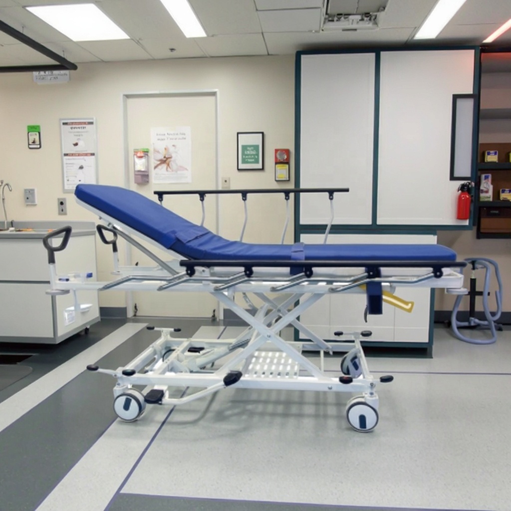 320mm Height Adjustable Wide-Base Metal Hydraulic Trolley Infusion for General Ward School Transfers Modern Hospital Furniture