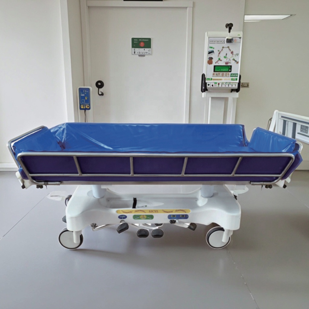 ZHONG BAI SJC-XZ201-A Bariatric School Use Modern Foldable Adjustable Durable Metal Transfer Bed Drainage-Focused Dual Bathing