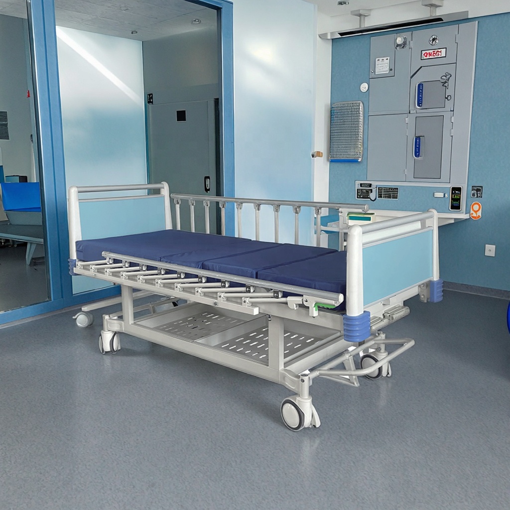 Safety-Enhanced Metal Pediatric Bed with Adjustable Anti-Collision Corners and Foot Brake System for Hospital Wards