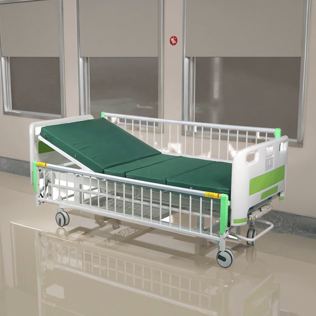 Extra-Wide Adjustable Foldable Hospital Bed Infusion Ready Durable Steel Construction Guardrail Safety Systems 2-Year Warranty