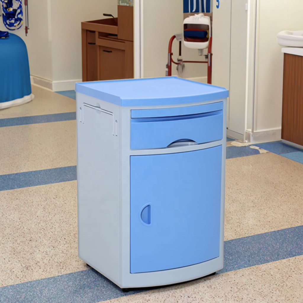 Modern ABS Hospital Bedside Cabinet Thermometer Slots Foldable Accessories Lock for Patient Rooms Hotels Schools Supermarkets