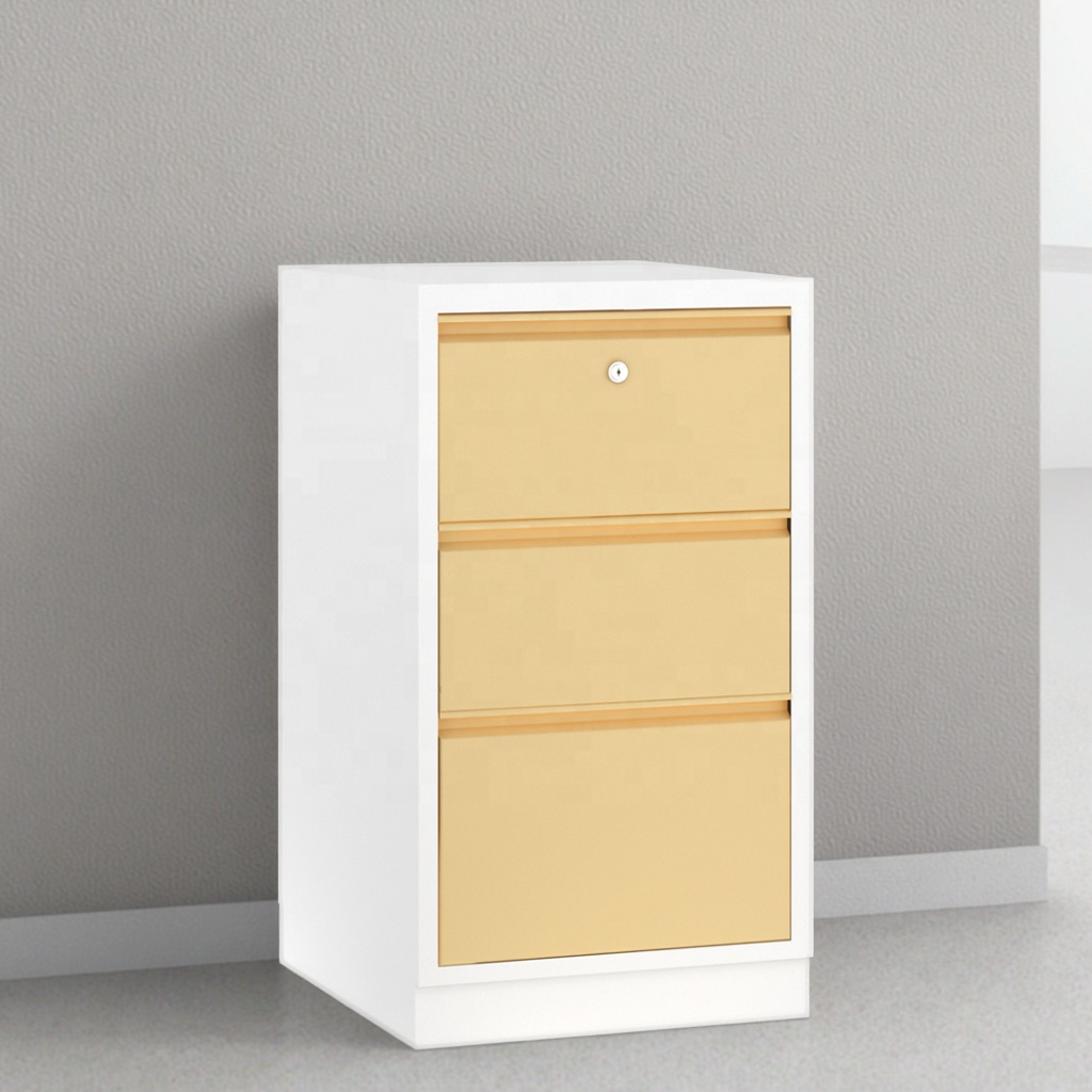 Stainless Steel Triple Drawer Cabinet 480mm Hospital Supplies Organization Smooth Rollers Label Holders Medical Equipment