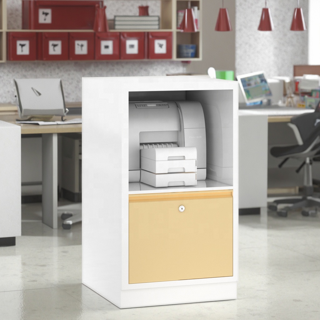 Medical Metal Printing Station Cabinet Noise Reduction Design for School Hospital Use Label Printers Document Scanning Office