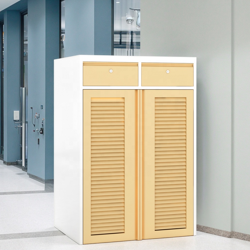 Ergonomic Modern Stainless Steel Medical File Transport Cart 2 Shelves 870mm Safety Castors Eco-Friendly Durable Hospital
