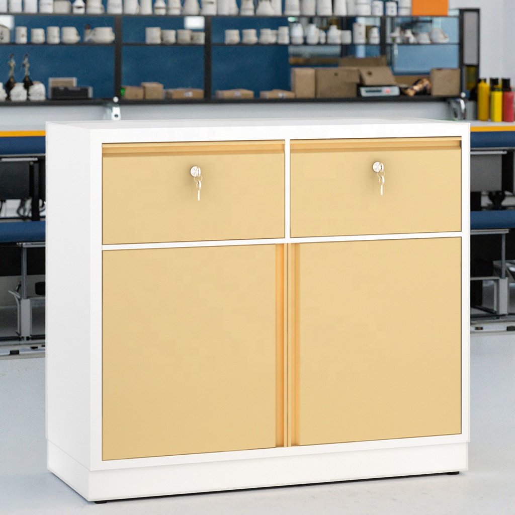 Medical Lab Double Drawer Storage Cabinet with Chemical-Resistant Coating and Sliding Label Panels Lab Equipment Organizer