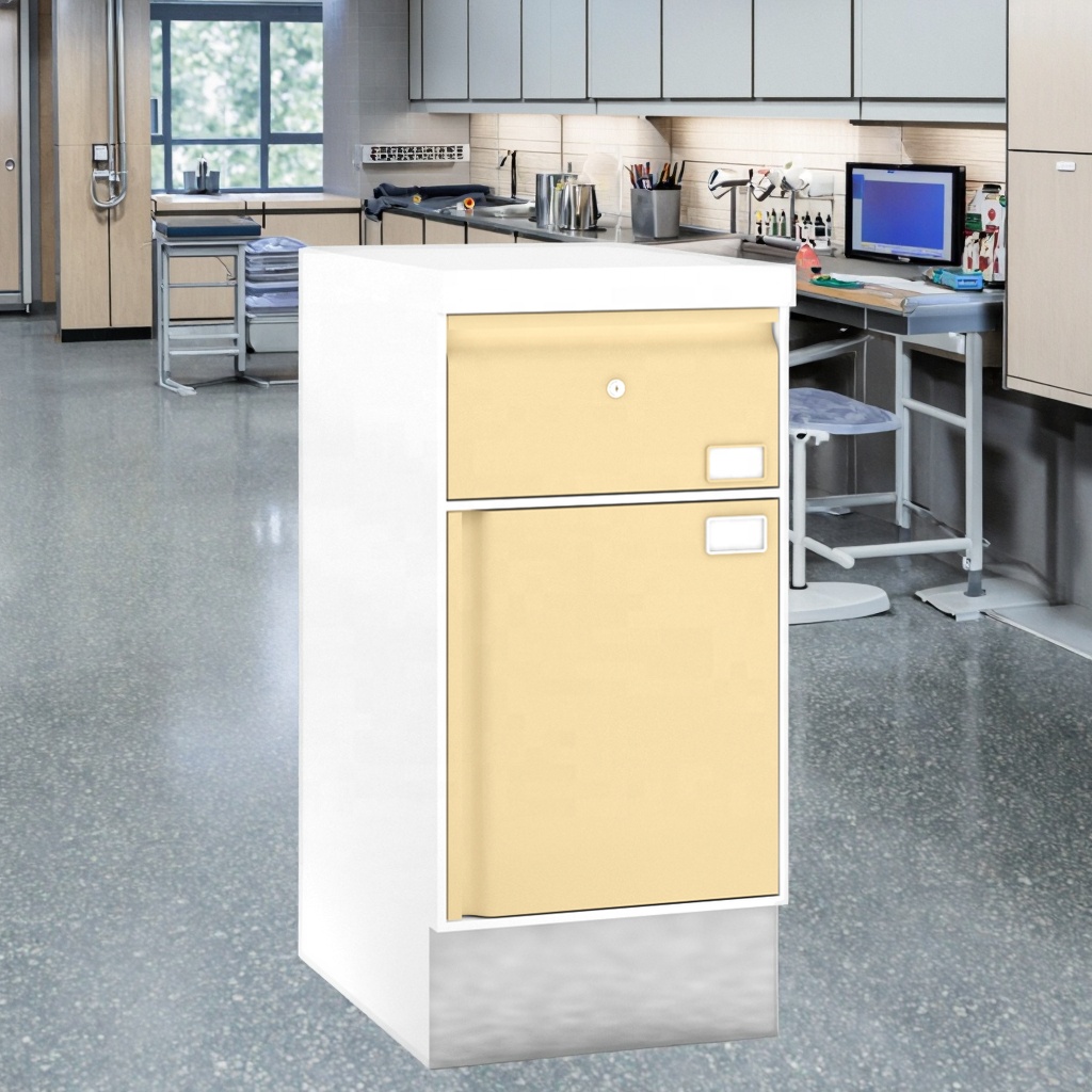 Stainless Steel Lower Medical Utility Module Cabinet 800mm for Emergency Room Storage Quick-Access Drawer ERGOLIFT Mechanism