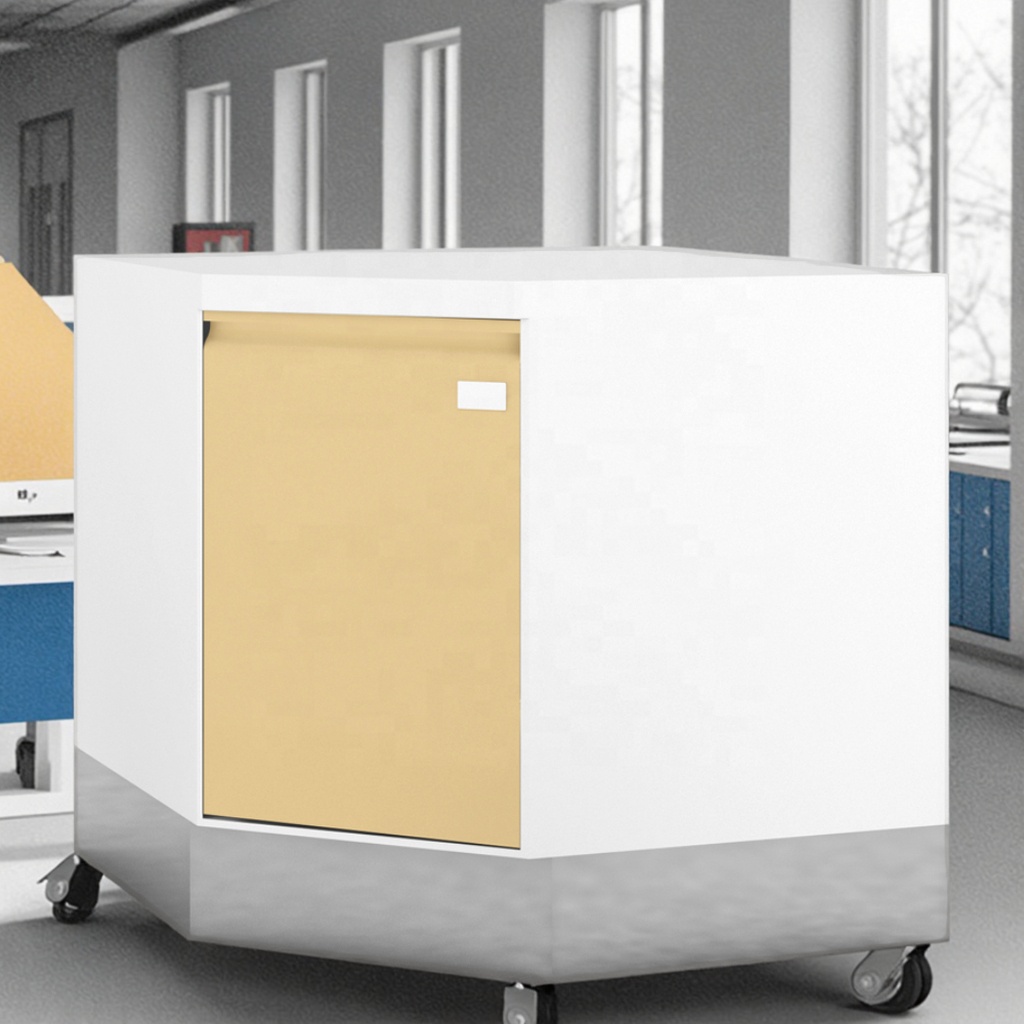 Pentagon Corner Stainless Steel Workstation Cabinet for Operating Rooms Modern Design Multi-Angle Configuration Seamless Welding