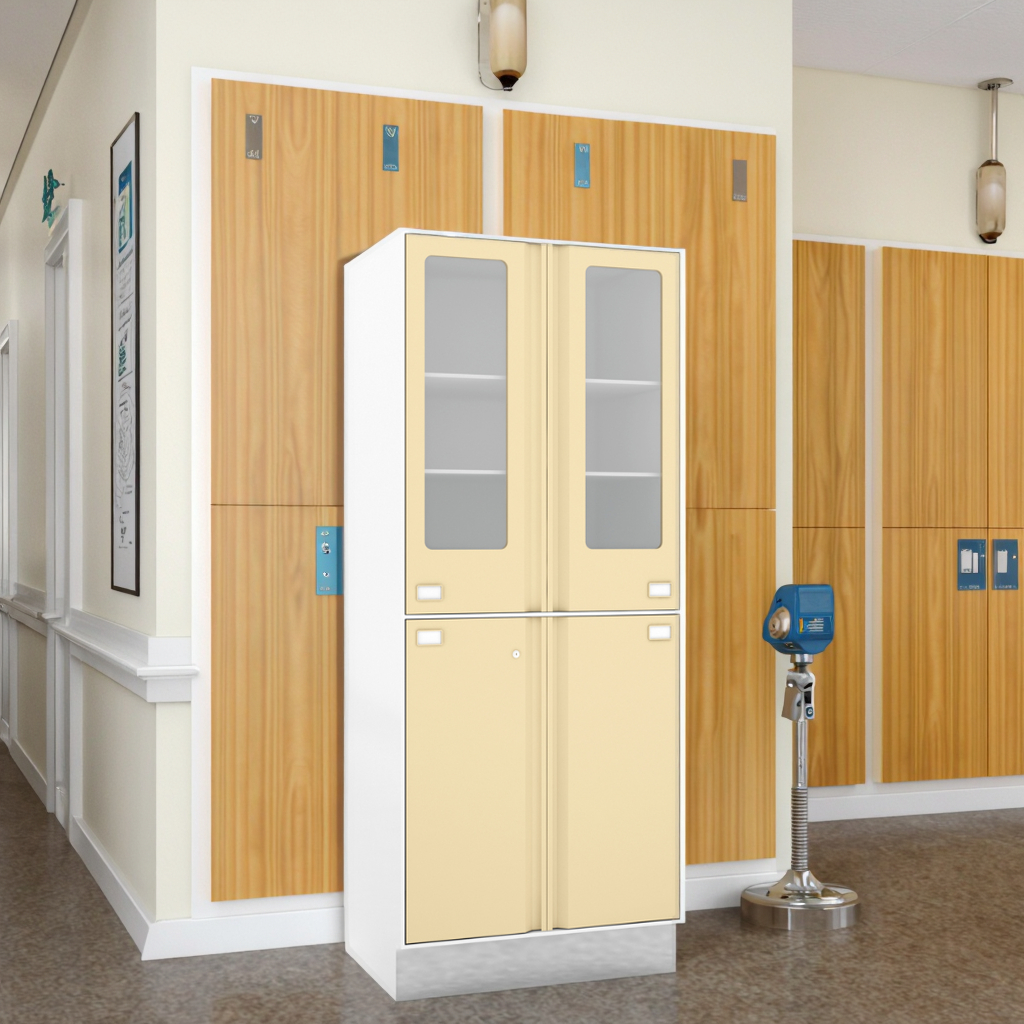 Clinical Gear Storage Module Medication Shelves 800mm Emergency Departments Metal Construction Hospital Cabinet Stainless Steel