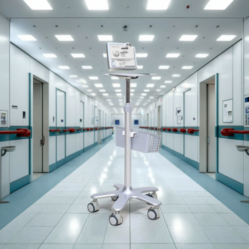Operating Room Equipment Carrier Anti-Tip Five-Leg Base Rotatable Utility Basket Modern ABS Hospital-Grade Living Room Dining