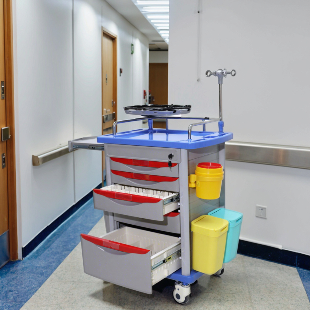 Compact Modern ABS Hospital Medical Trolley Cart Collapsible Stacked Medicine Cabinets Fold-up Waste Hotel Living Room