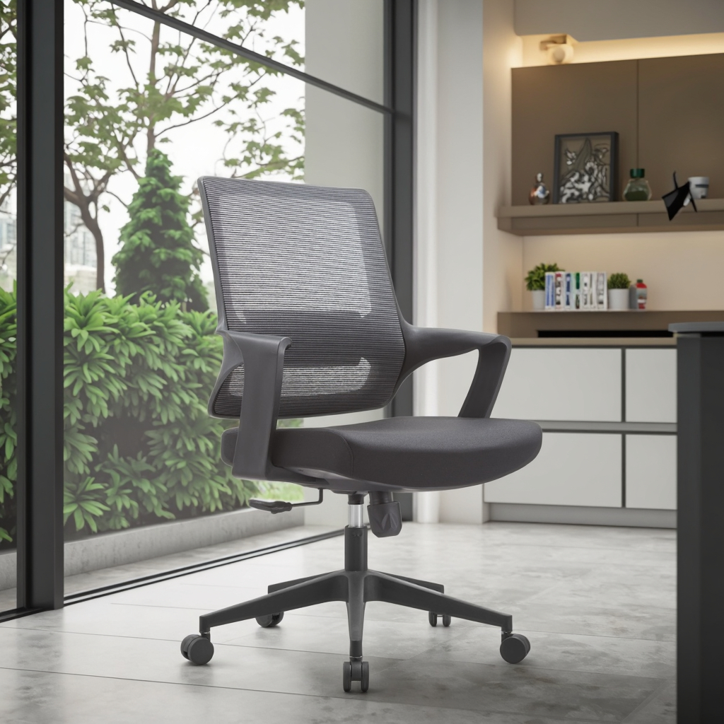Modern Comfortable Lounge Office Furniture Ergonomic Computer Desk Chairs Fixed Arms Adjustable Height Ergonomic Lumbar Support