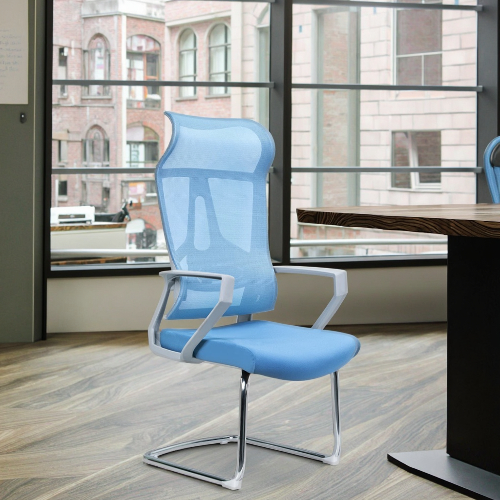 Executive Comfortable Hotel Ergonomic Furniture Conference Chairs Thick Padded Seat Curved Back Design Fixed Arms Heavy-duty