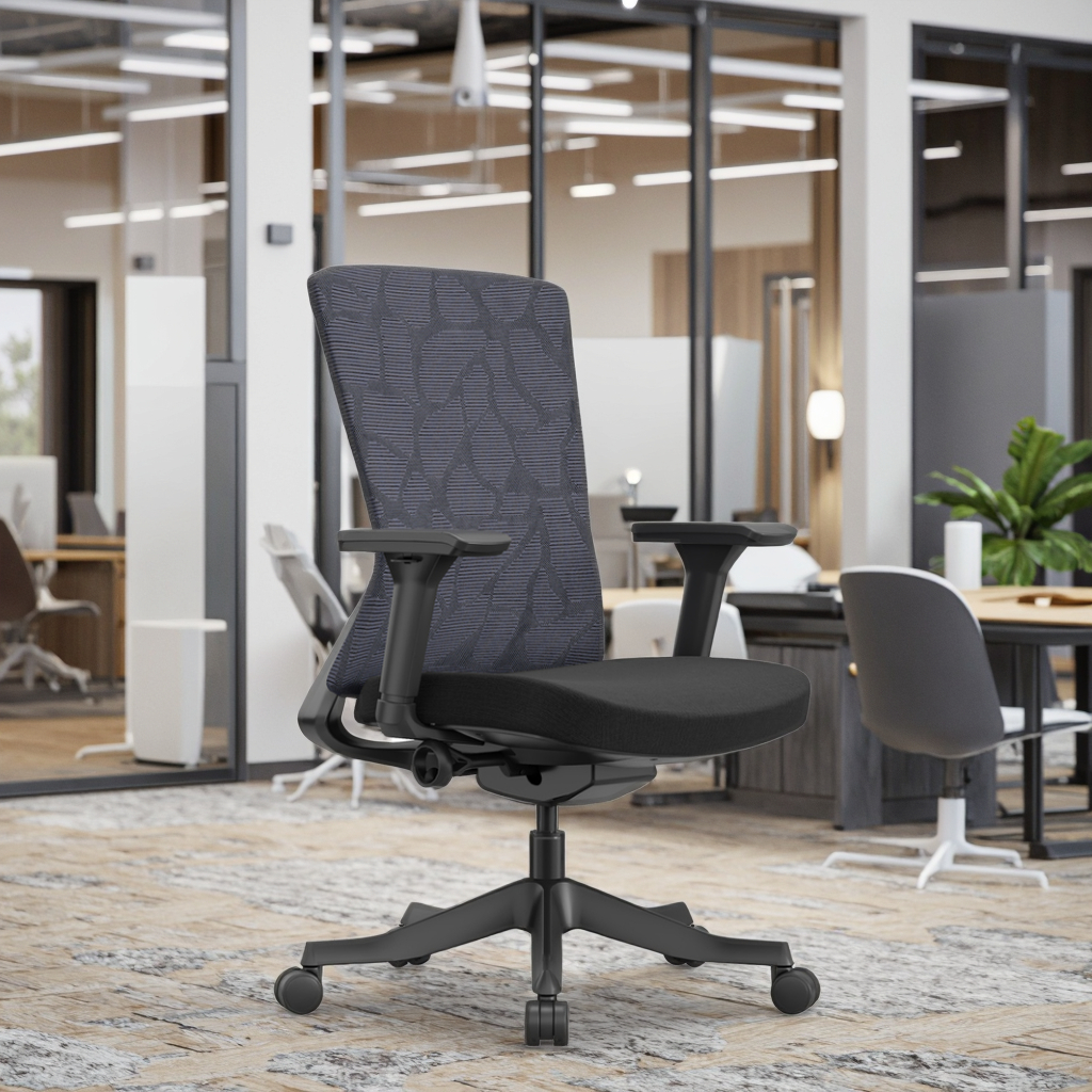Modern Luxurious Office Chair Chrome Accent Lumbar Adjustable 3D Armrest Professional Seating Solution
