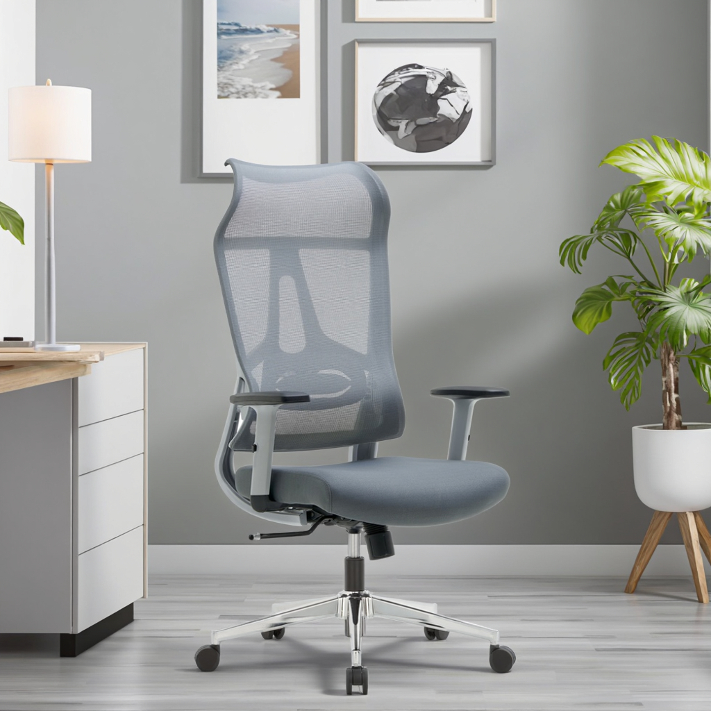 Luxury Conference Executive Ergonomic Mesh PU Office Chairs Modern Design Multi-Function Fixed Armrest Synchronous Tilt