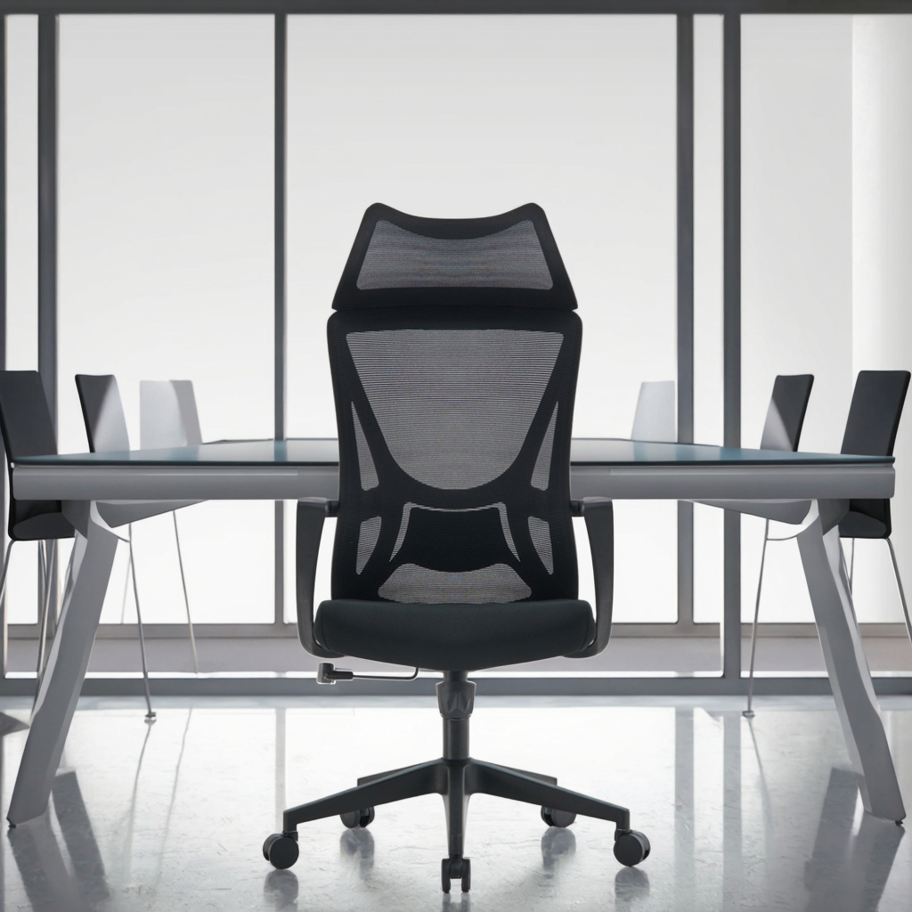 Ergonomic Wingback Design Chair Butterfly Frame Ventilated Backrest High Resilience Foam Office Function