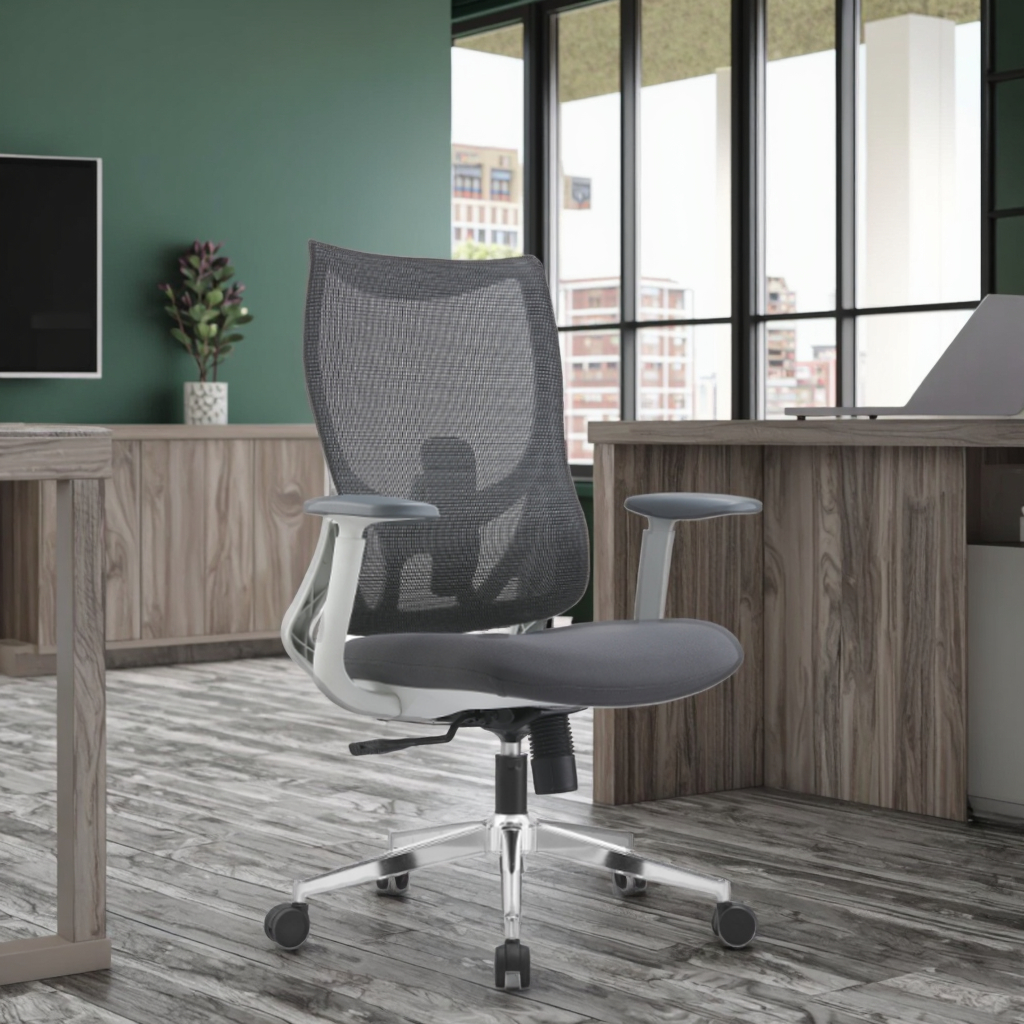 Ergonomic Executive Office Chair with Adjustable Lumbar Support Breathable Design for Back Pain Relief and Home Gaming
