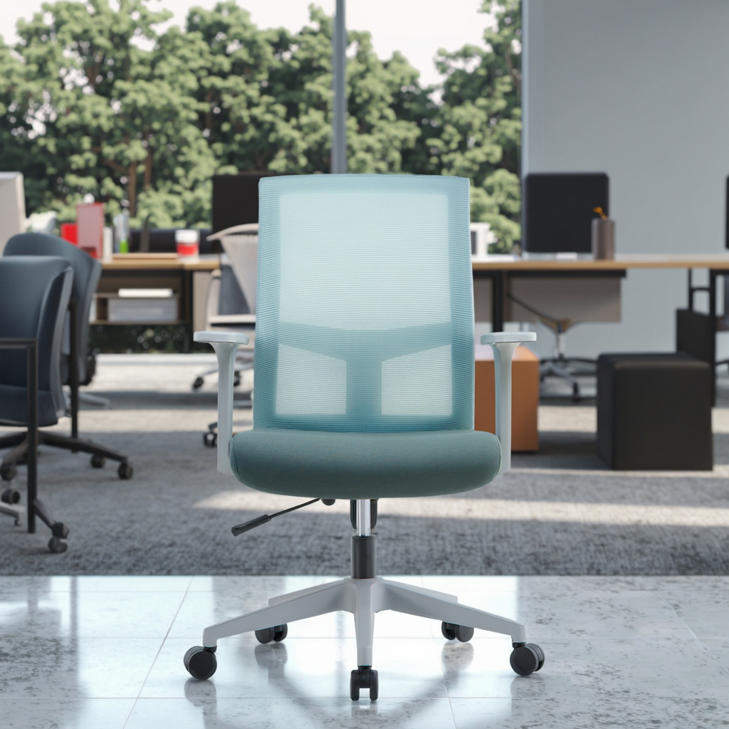 Simple Comfortable Home Study Ergonomic Conference Chairs Modern Executive Padded Seat Plastic Back Contoured Design Adjustable