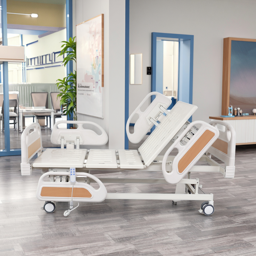 Three Function Stainless Steel Modern Safety Rail Electric Bed-Foldable Guardrail Medical Equipment Foot Hospital School Hotel