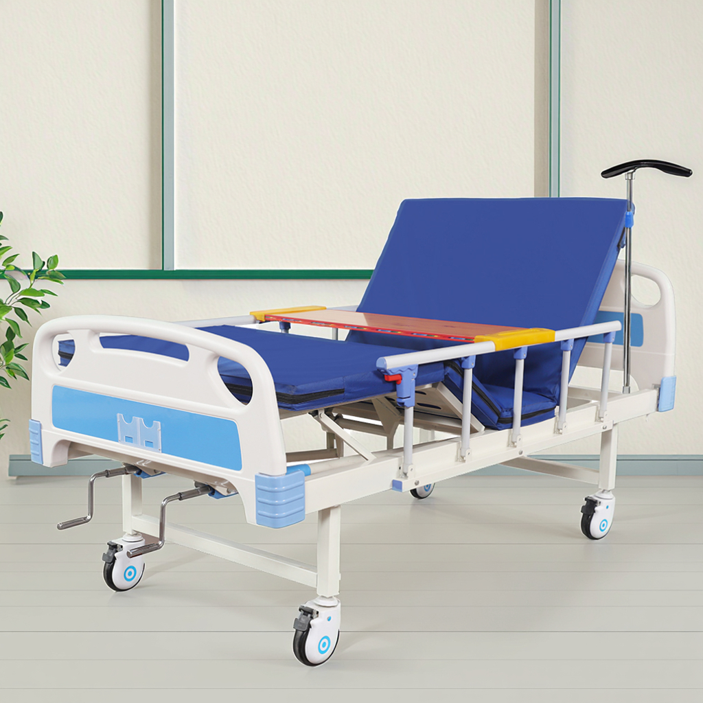 Stainless Steel Modern Hanging Rail Double Shake Bed-Semi-Enclosed Child Guard Manual Nursing Equipment Hospital School Hotel