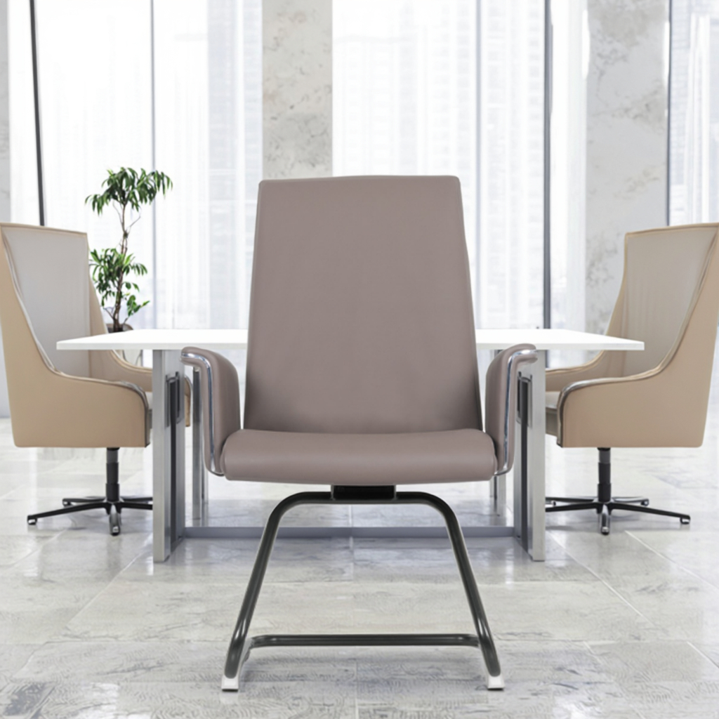 Industrial Style Metal Frame Chair Waterproof PU Leather 42D Sponge Stool Commercial Salon Seating