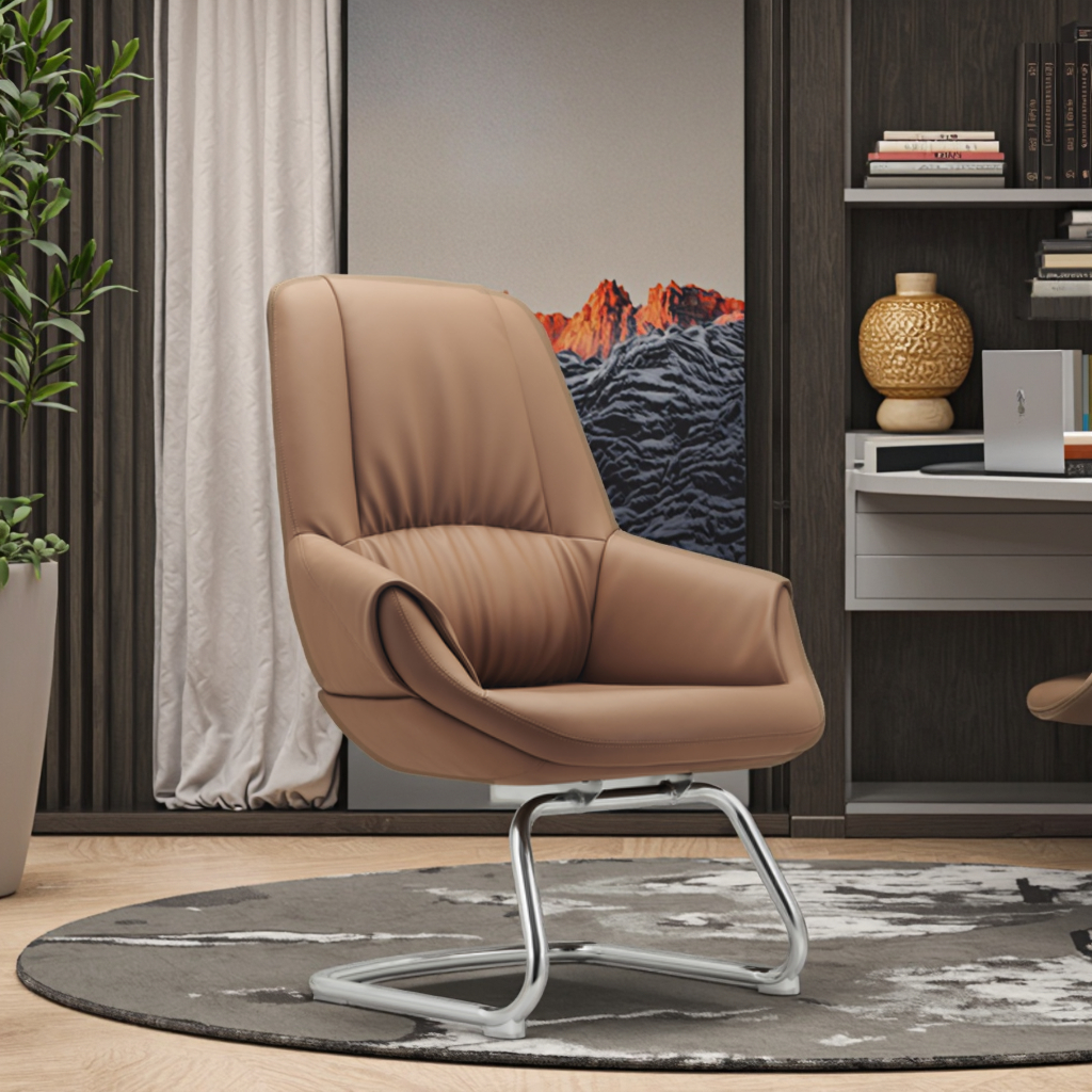 Modern Ergonomic Leather Executive Chair with Footrest