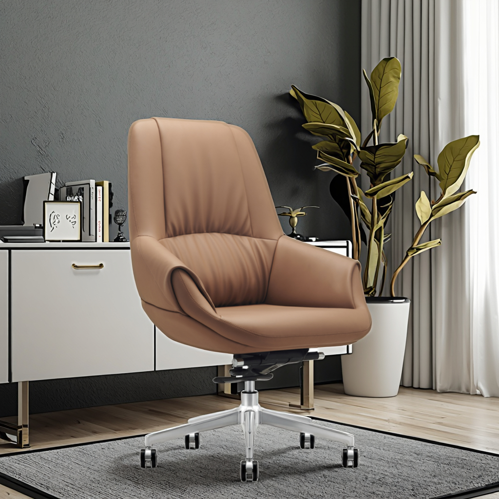 Modern Ergonomic Leather Dining Chair Commercial Grade