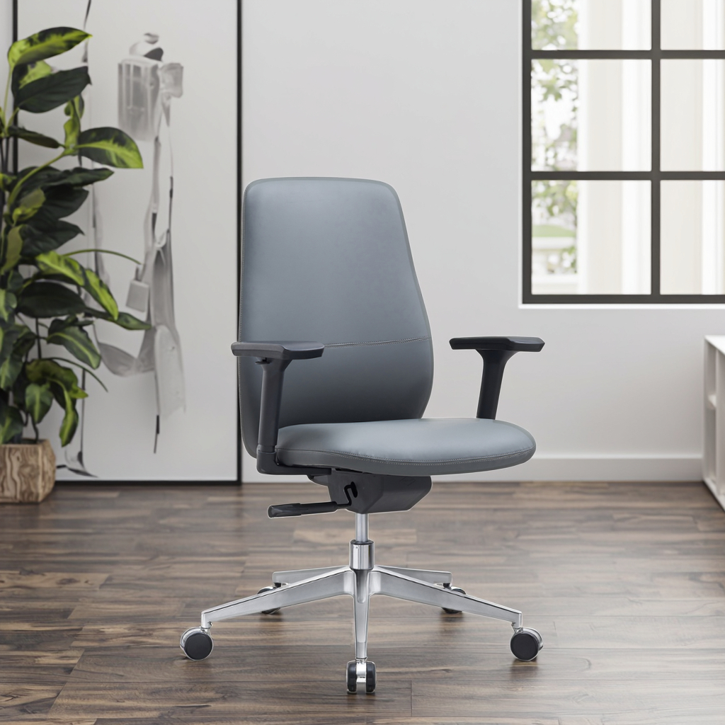 Multi-functional Operator Chair Slide Function PU Arm Pads Tension Control Conference Table Companion