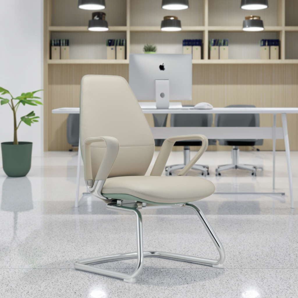 Durable Leather Executive Office Chair-Modern Ergonomic Design Adjustable Height Commercial Grade
