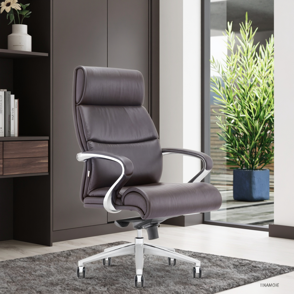 Luxury Executive Throne Double Plywood Core Aluminum Armrest Caps Premium Office Centerpiece