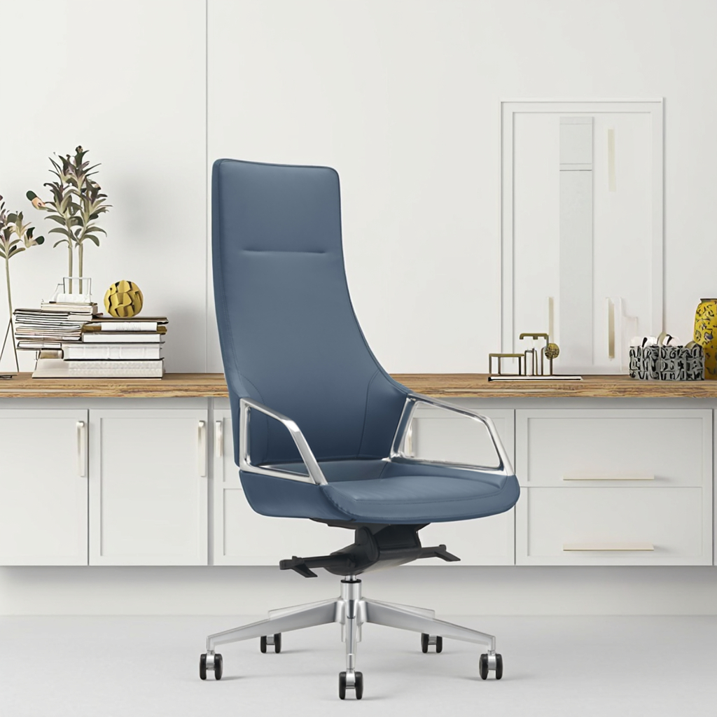 Self-Balancing Modern Leather Executive Office Chair with Automatic Tilt Adjustable Height Steel Base Professional Ergonomics