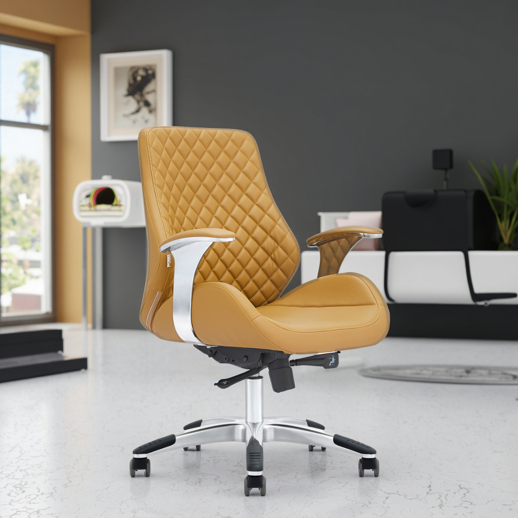 Professional Mid Back Office Chair Height Adjustable Gas Lift Four Stage Lock System