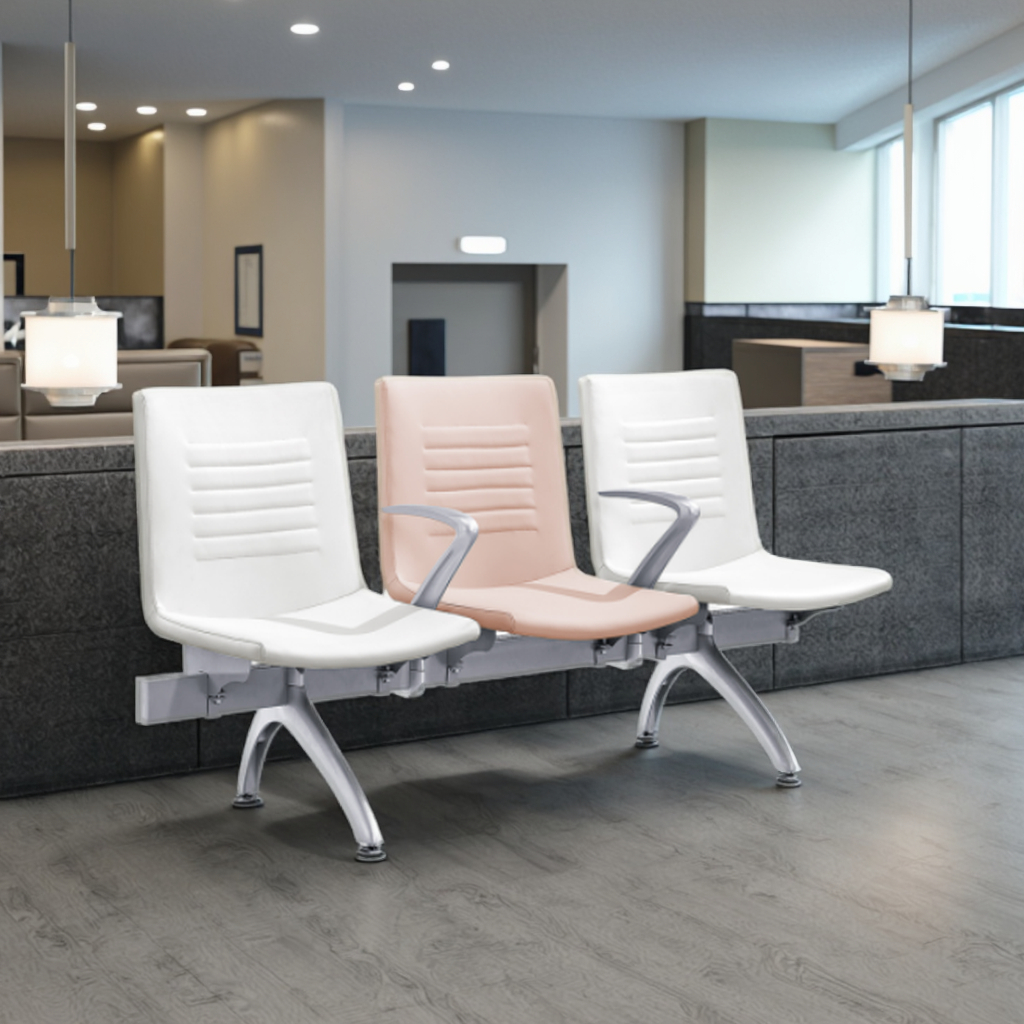 Comfortable High-Density Foam Steel Chair with Aluminum Armrests for Office and Hospital & School Seating