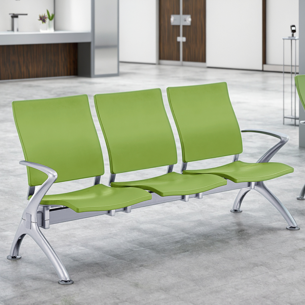 Heavy-Duty Dual Steel Frame Modern Hospital Seating System with Quick-Connect Legs for Commercial Use in Schools