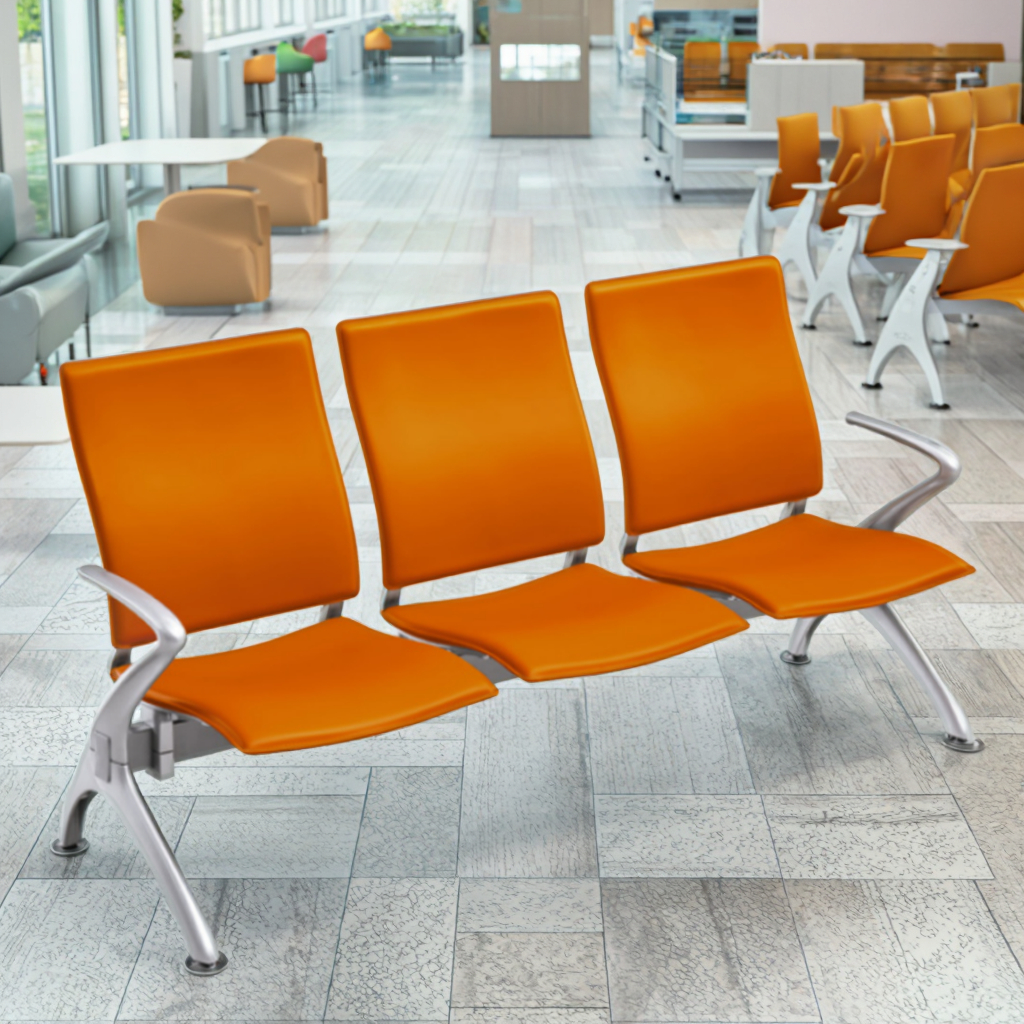 Hand-Stitched Durable Modern Hospital Chairs with Steel Base for Boardroom