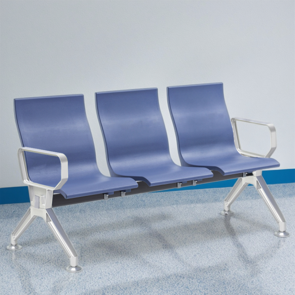 Cost-Effective Modern Steel Hospital Chairs with Standard Tube Frame for Cafeterias and Schools